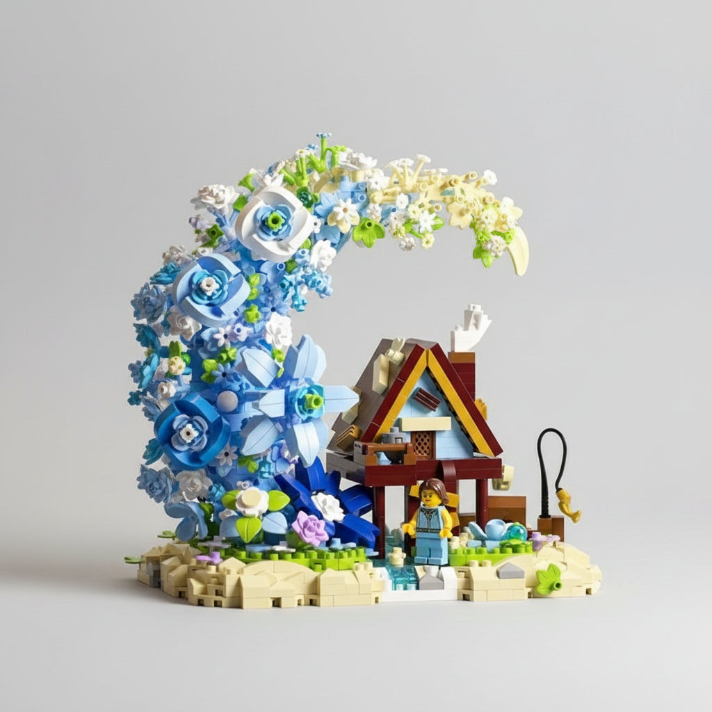 Flower Moon with Hut | Building Blocks