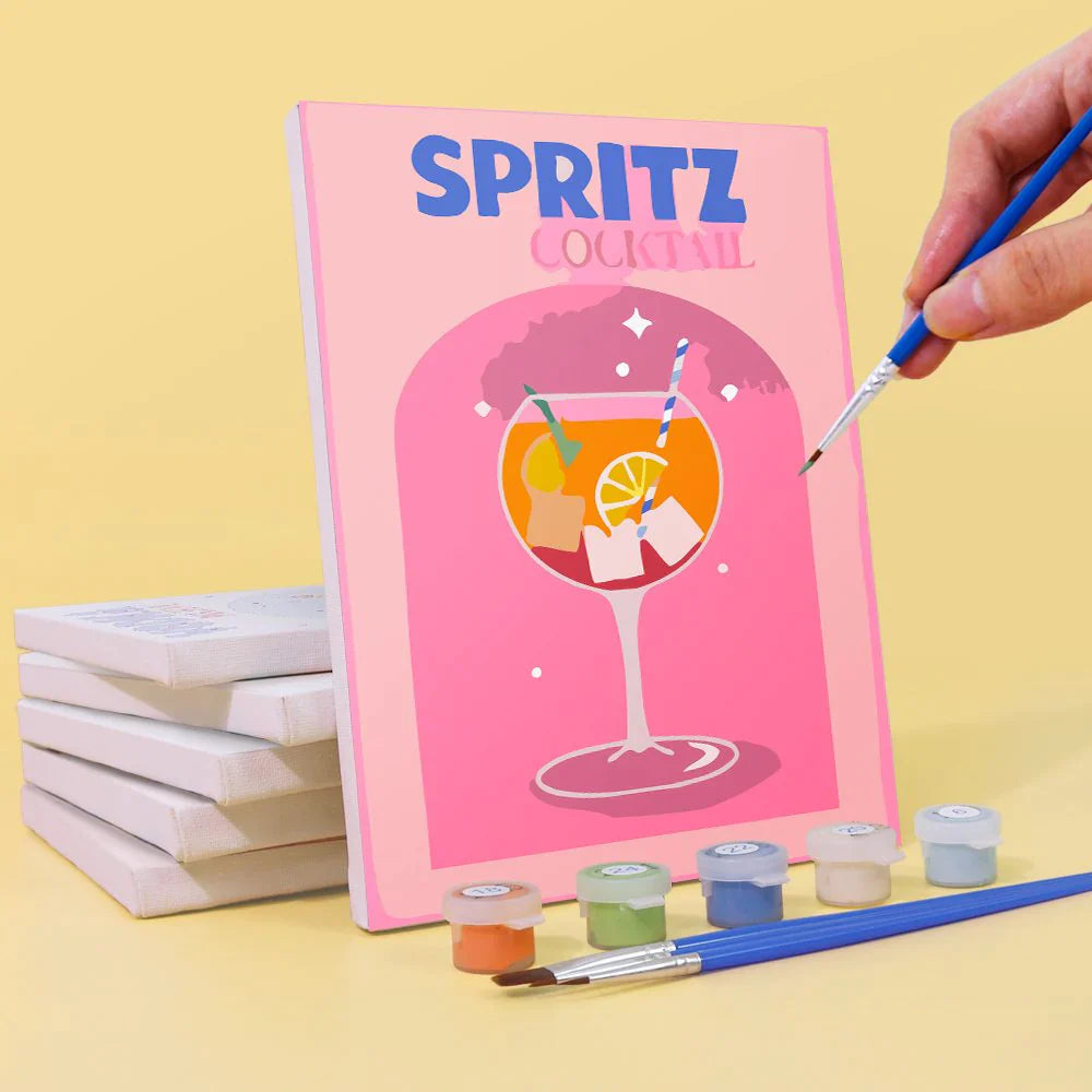 6 Mini Paintings | Colorful Cocktail Collection | Paint by Numbers
