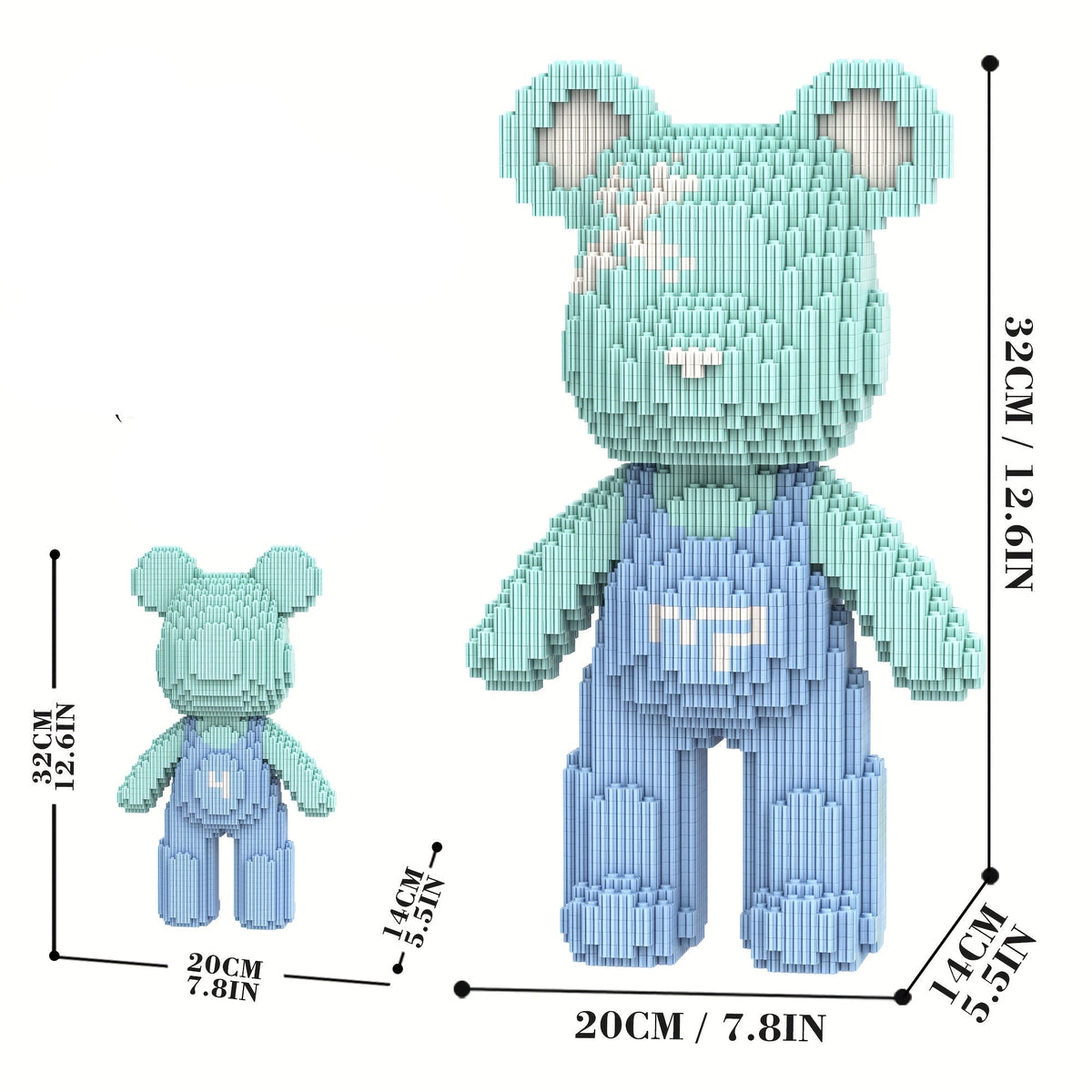 Bear with light blue overalls | Building blocks