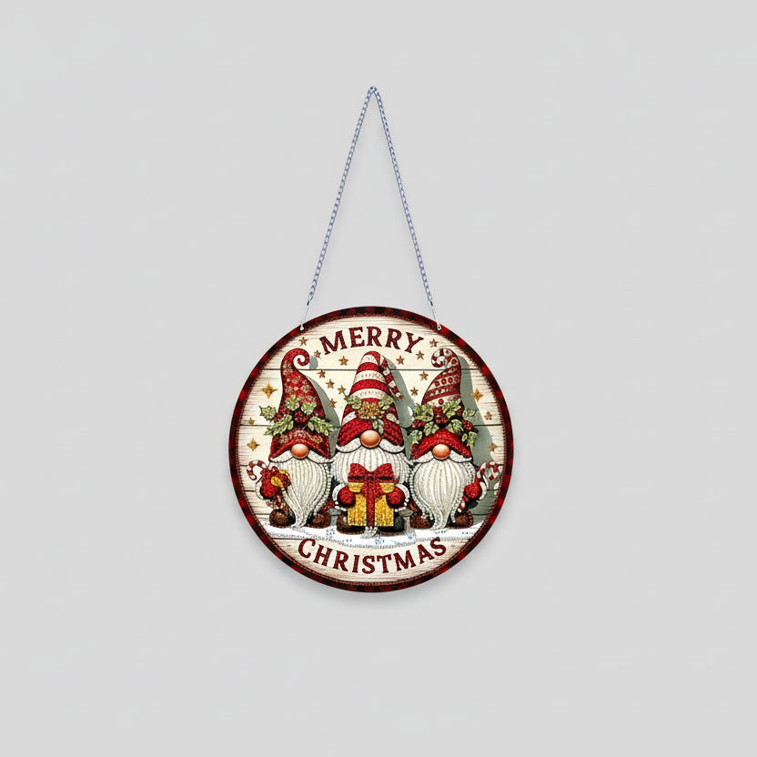 Decorative hanger | Christmas gnomes | Diamond painting