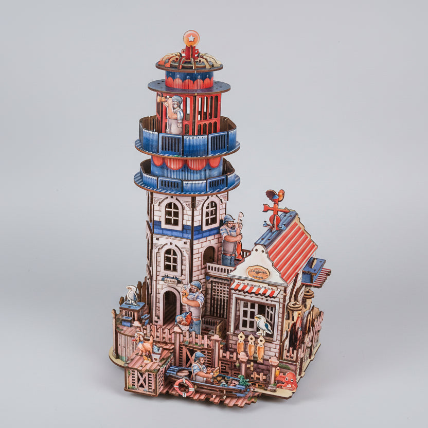 Lighthouse with House | Wooden Construction Kit
