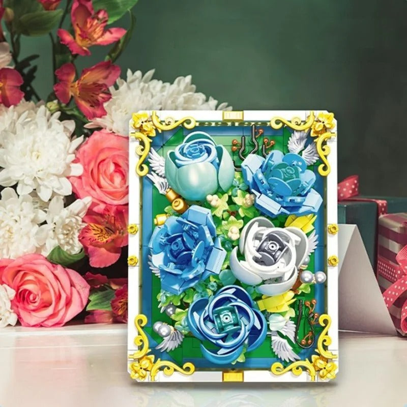 Blue roses painting | Building blocks