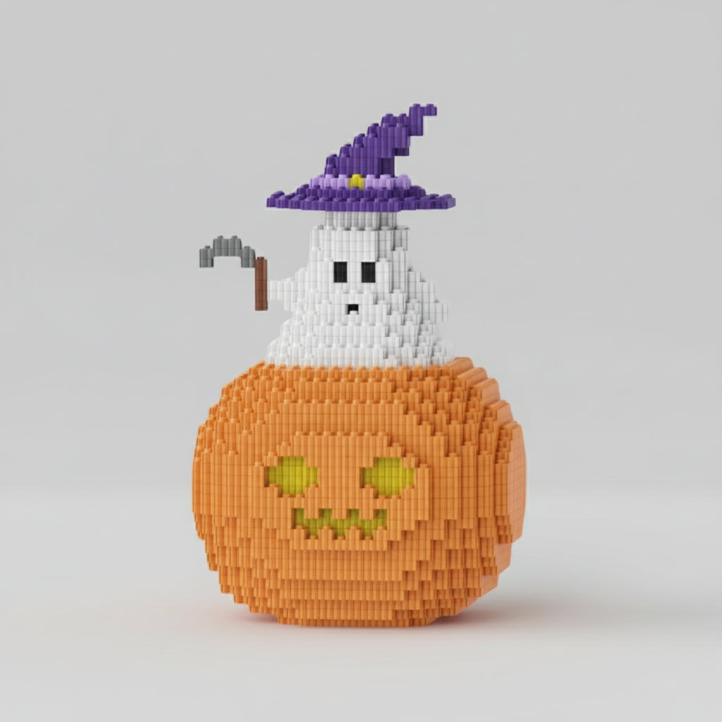 Ghost on pumpkin | Building blocks