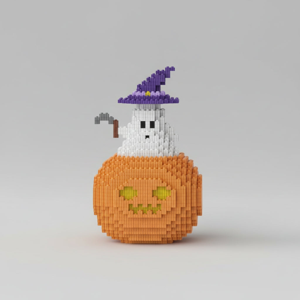 Ghost on pumpkin | Building blocks