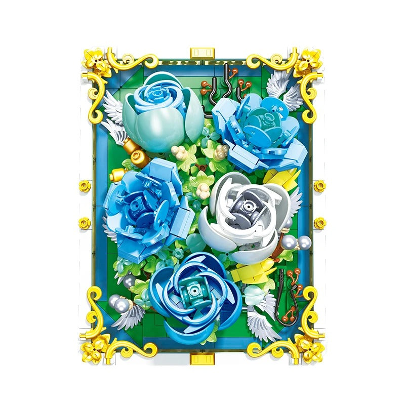 Blue roses painting | Building blocks