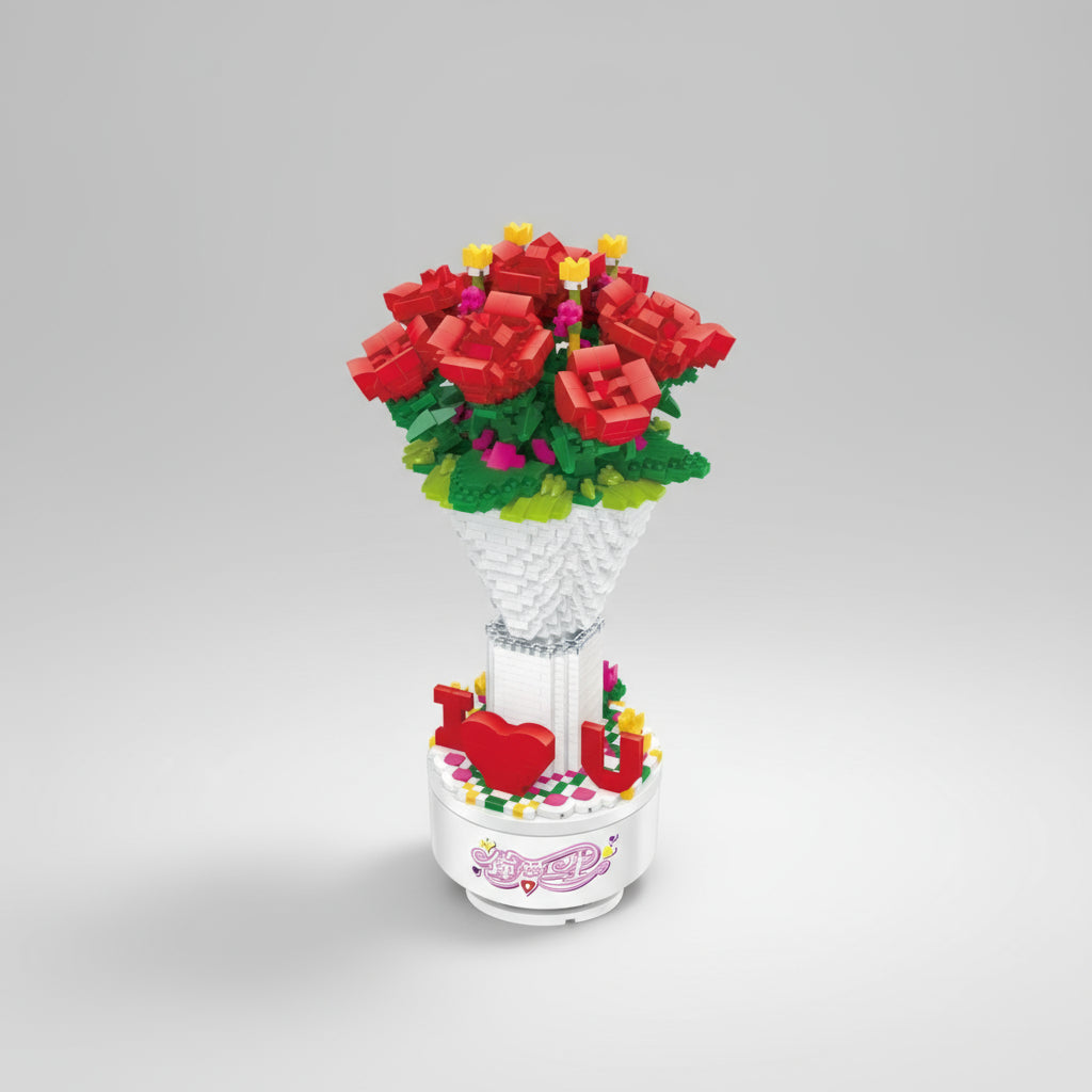 Muziekdoos Rozen Bouwblokjes
