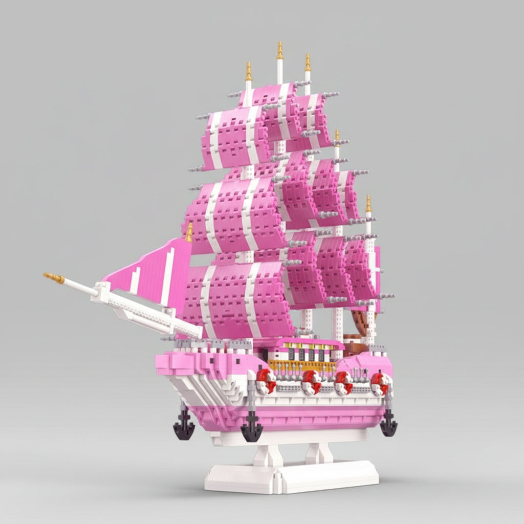 Roze Zeilboot Bouwblokjes