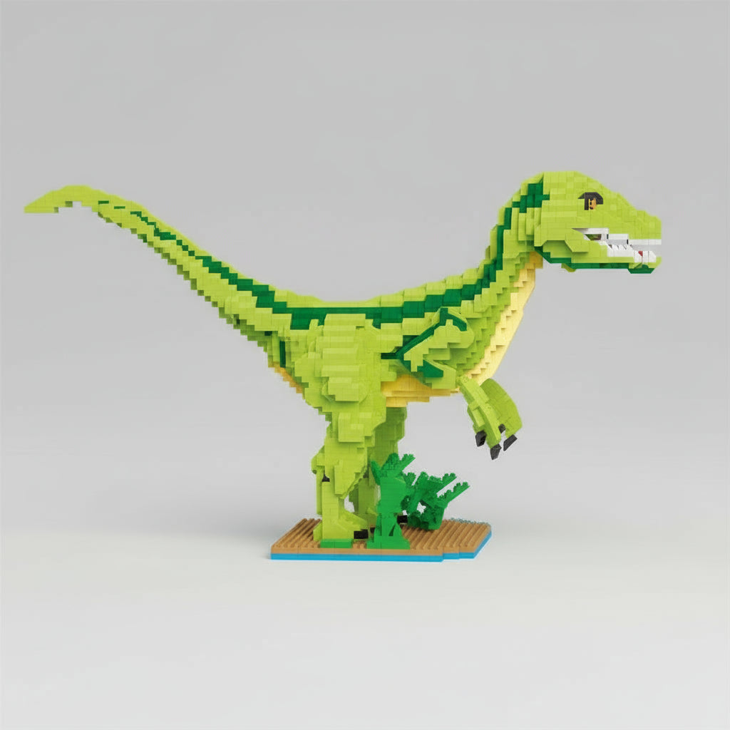 Velociraptor on a building plate | Building Blocks