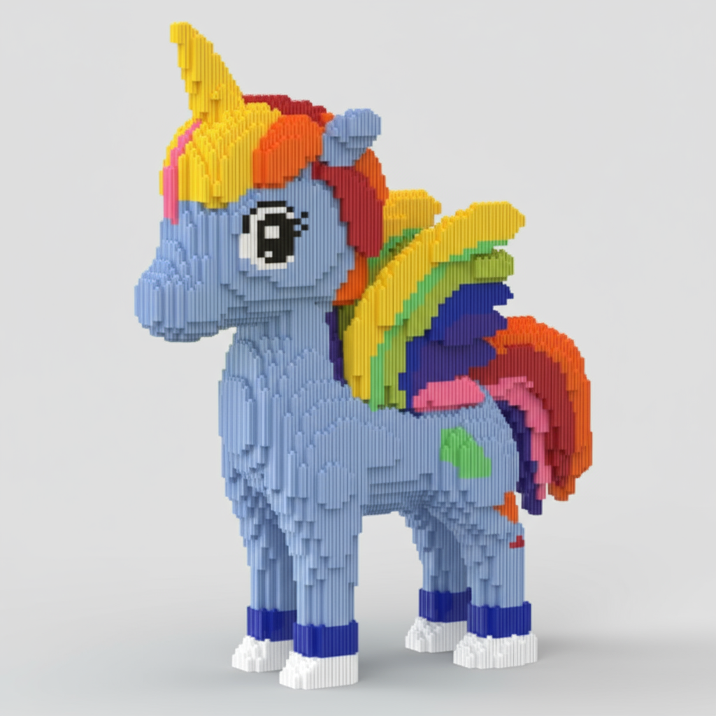 Mega Blue Unicorn | Building Blocks