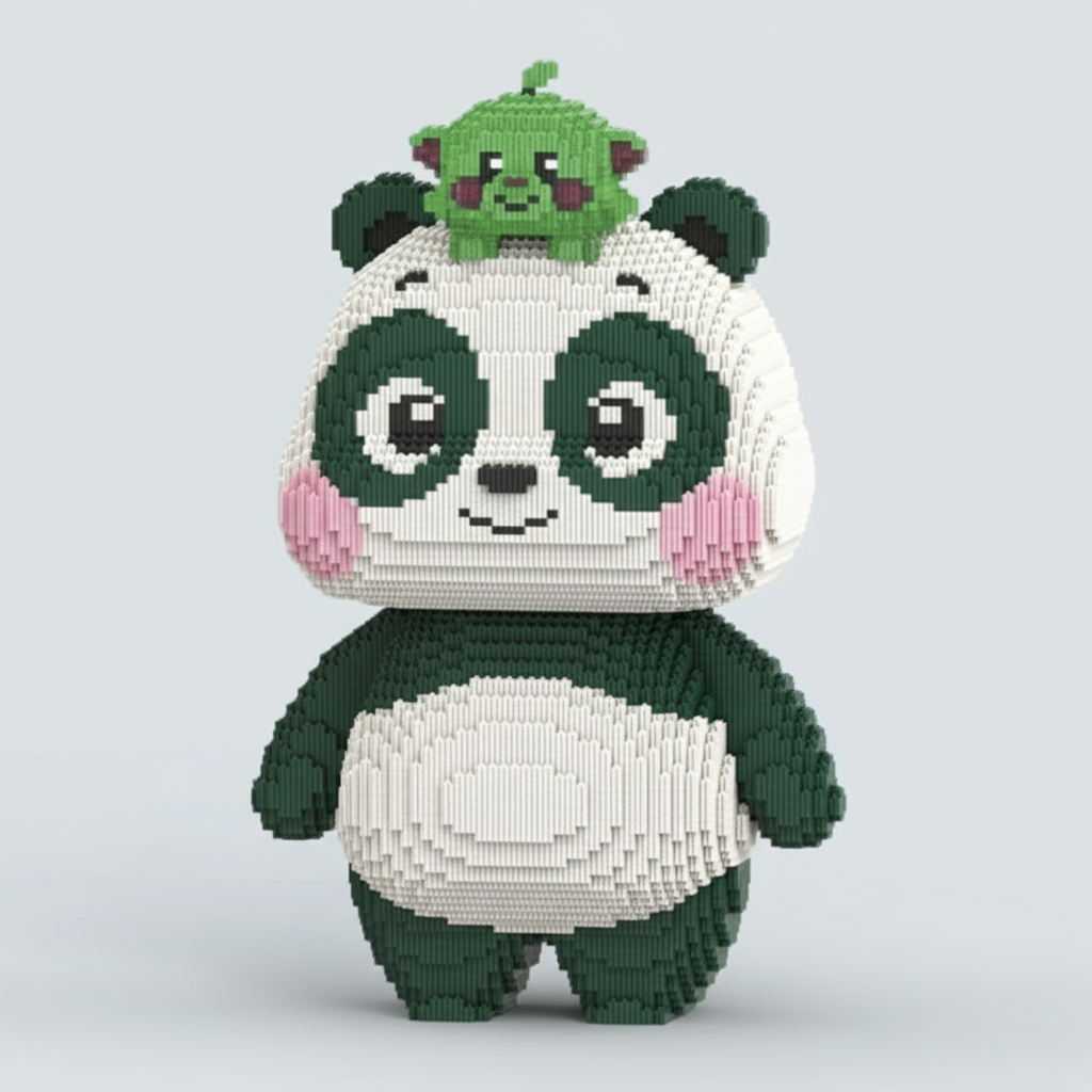 Mega Panda with Little Animal | Building Blocks