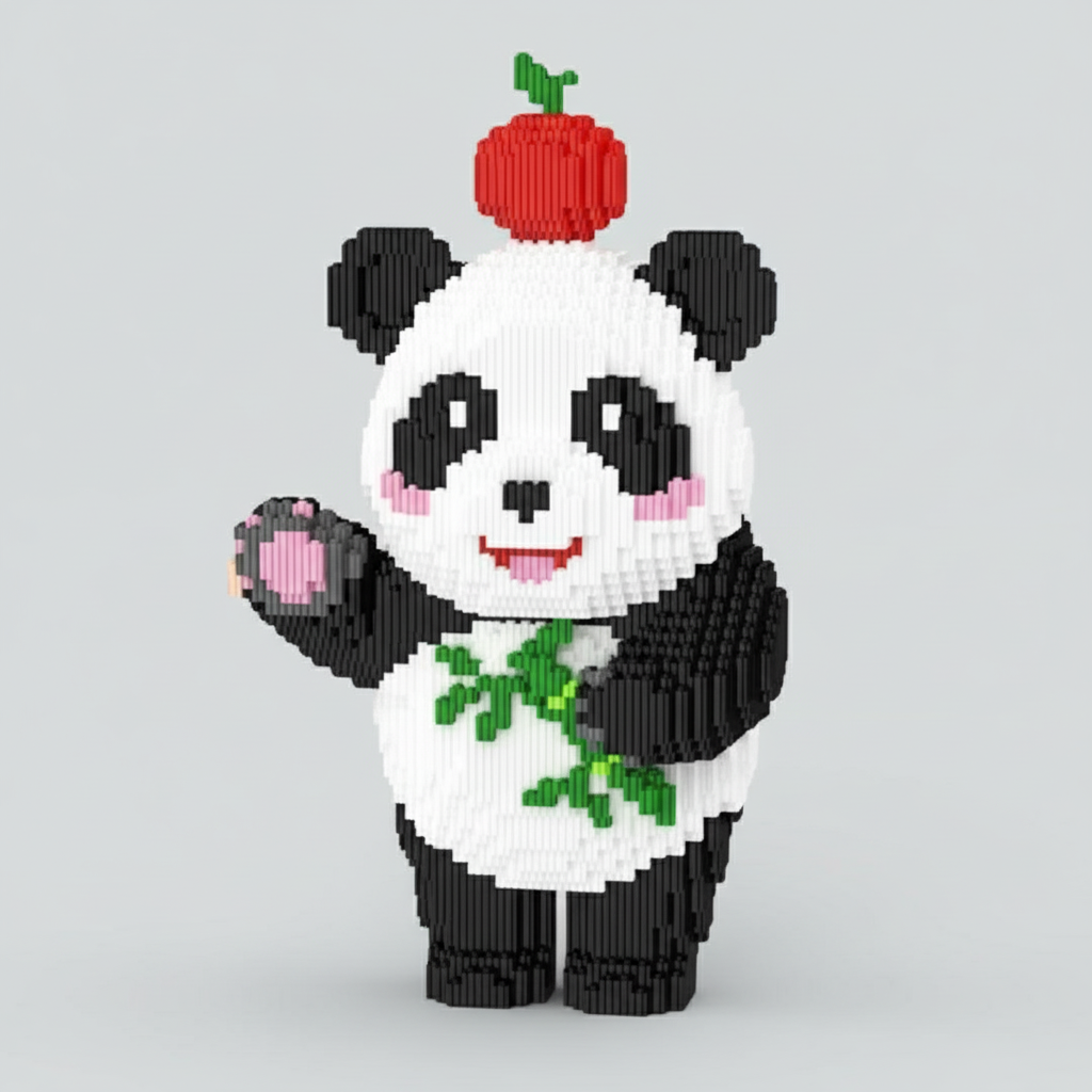 Mega panda with apple | Building bricks
