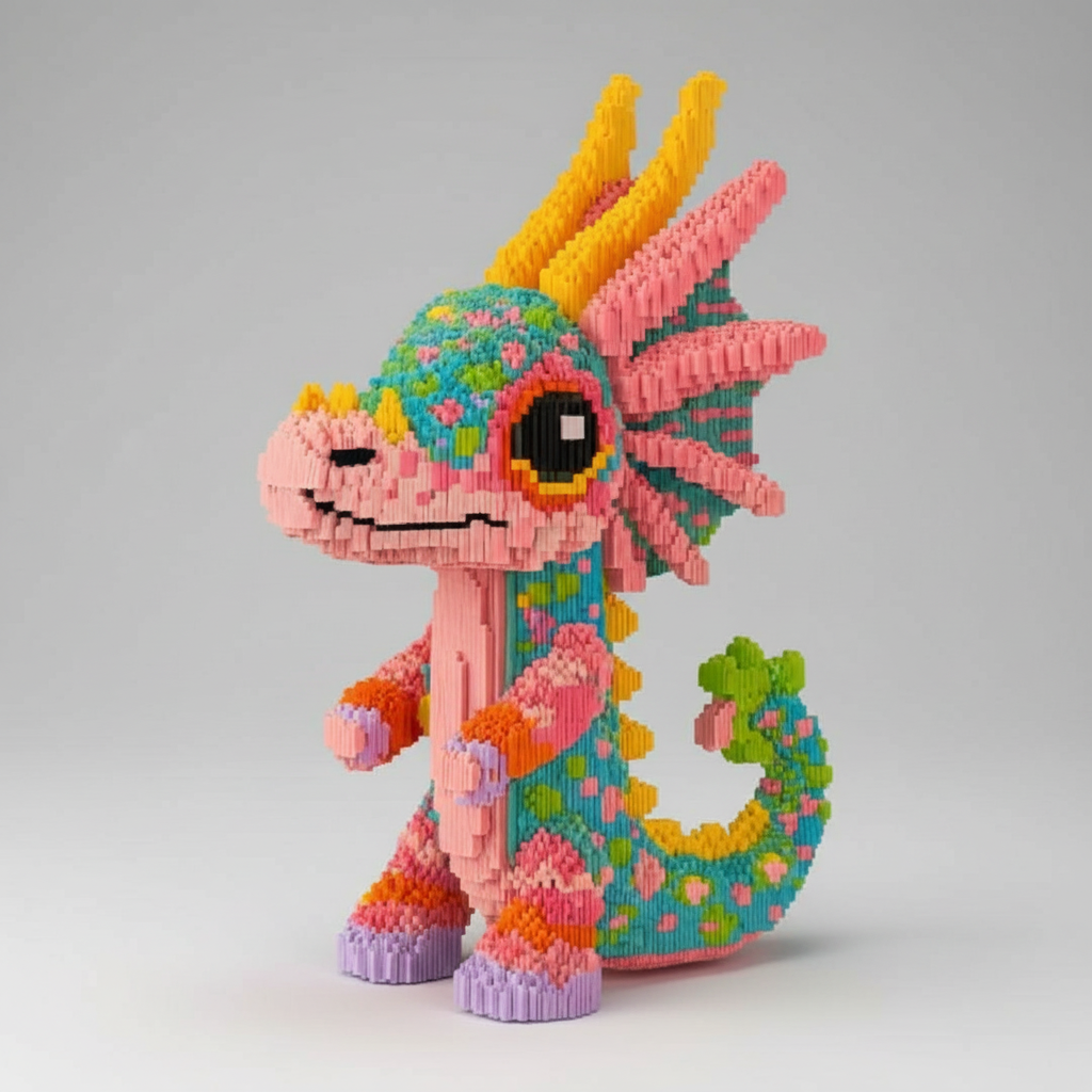 MEGA Colorful Dragon | Building Blocks