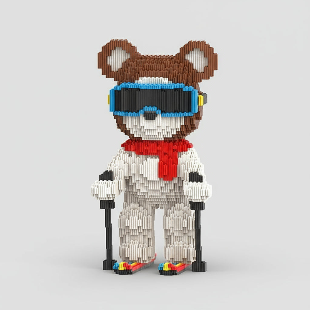 Skiing bear | Building blocks