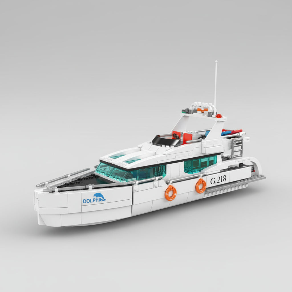 White dolphin boat | Building bricks