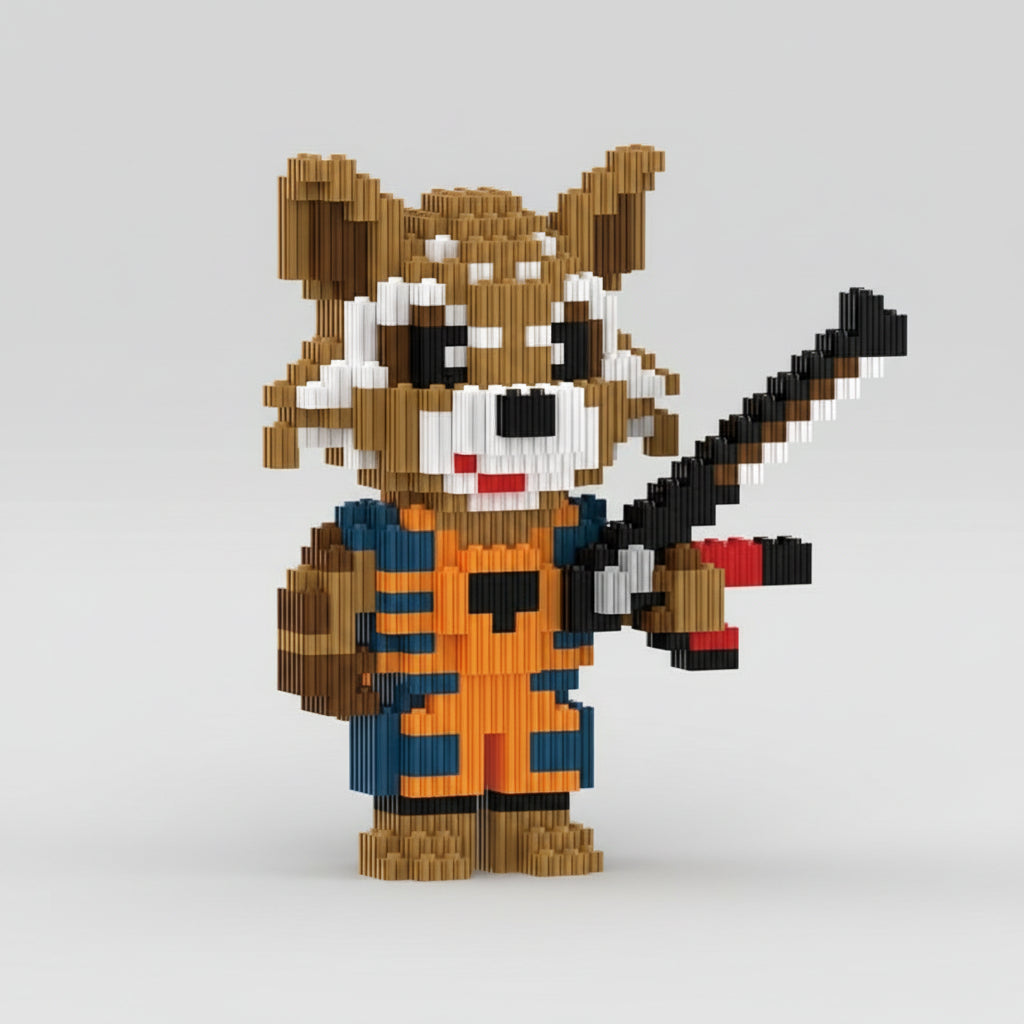Raccoon with Guitar | Building Blocks