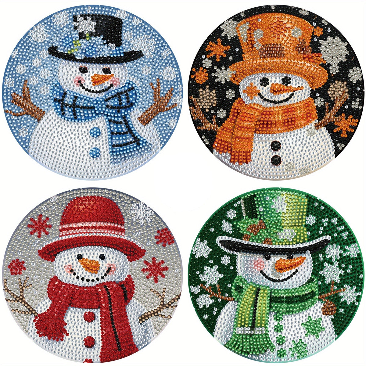 Snowman placemats | 4 pieces | Diamond painting