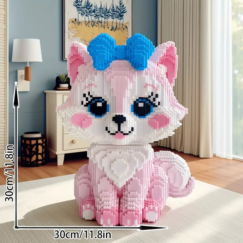MEGA pink fox with bow | Building blocks
