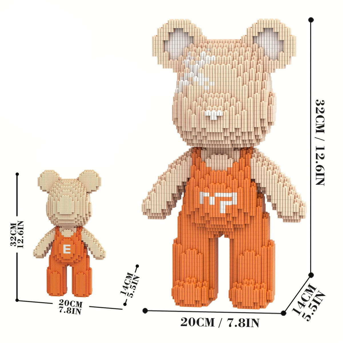 Bear with orange overalls | Building blocks