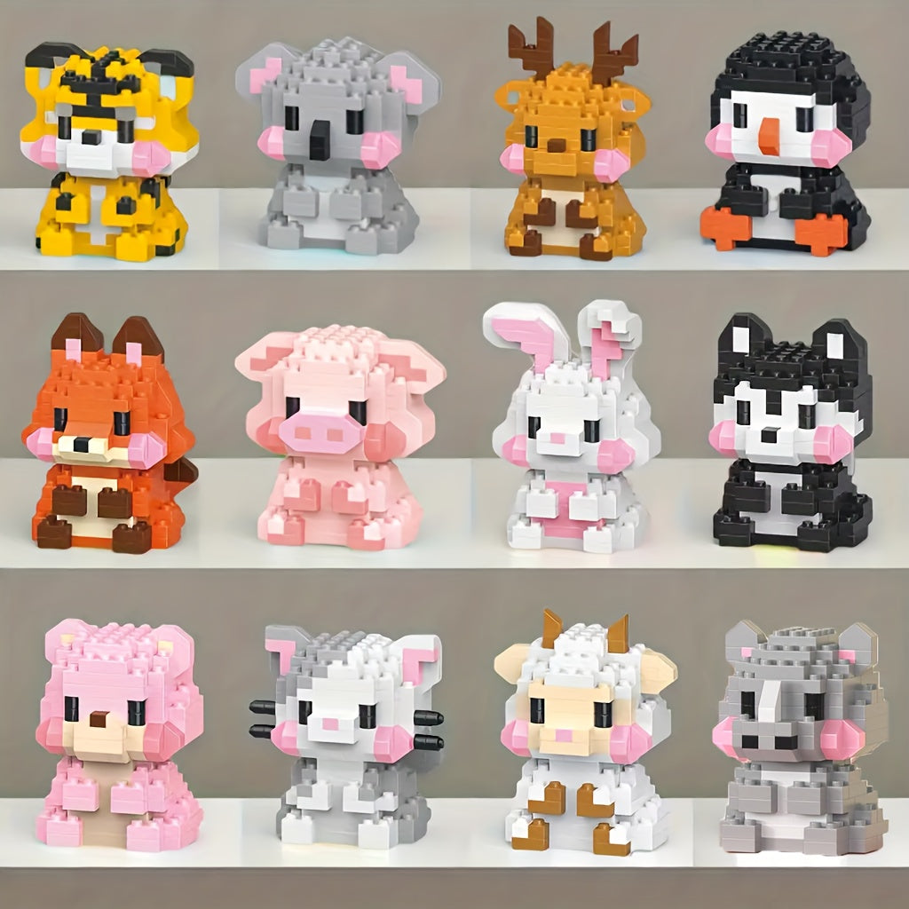 Mini animals | 12 pieces | Building bricks