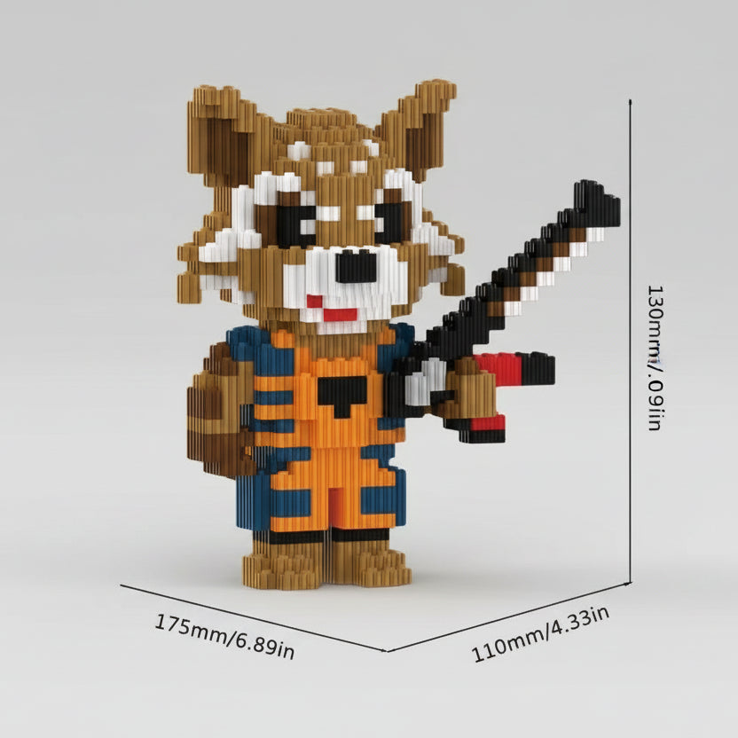 Raccoon with Guitar | Building Blocks