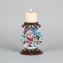 Santa Claus with snowman | candle holder | Diamond painting