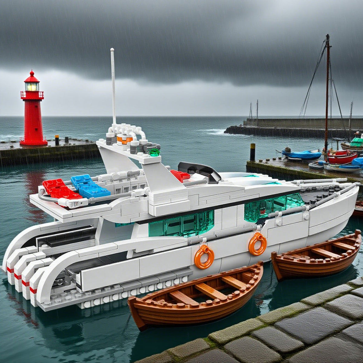 White dolphin boat | Building bricks