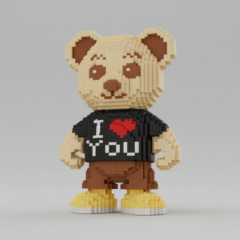 I love you bear with yellow shoes | Building blocks