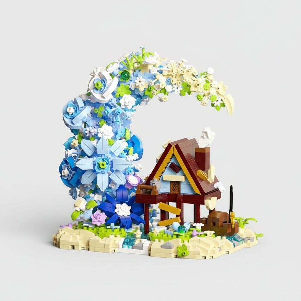 Flower Moon with Hut | Building Blocks