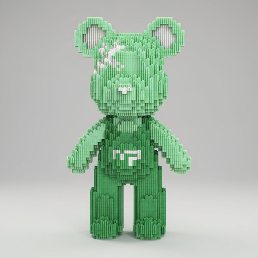 Bear with green overalls | Building blocks