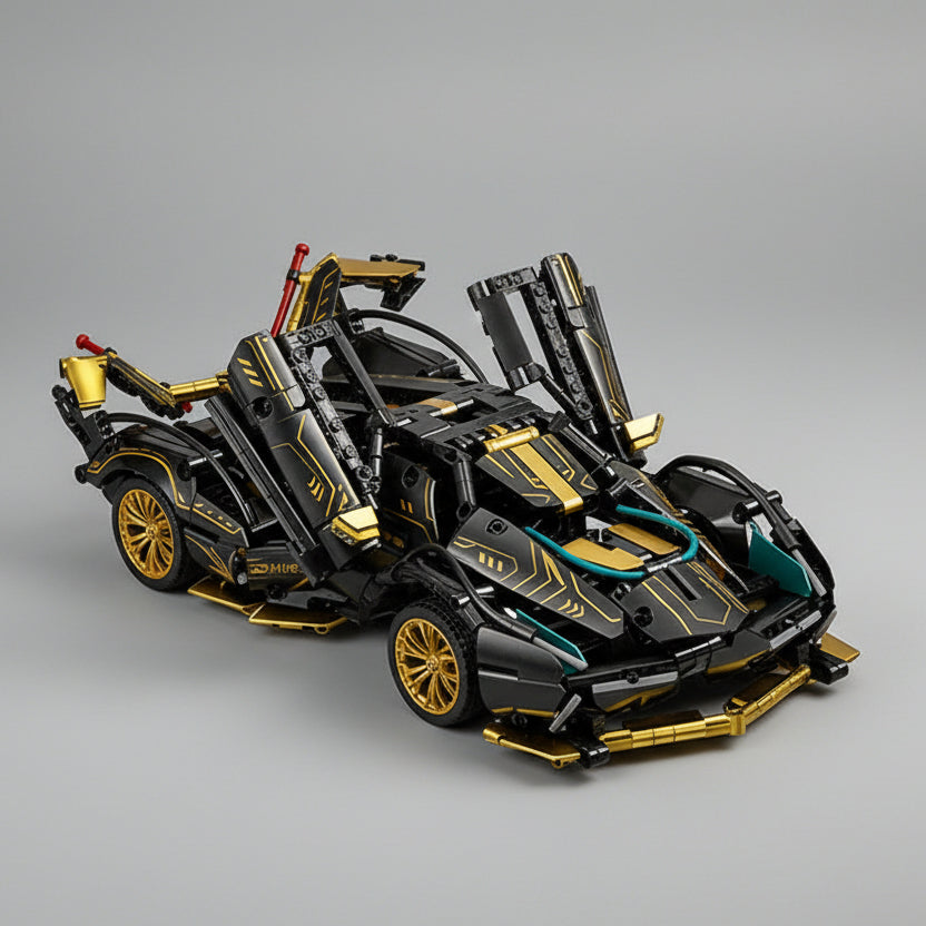 Yellow and black sports car | Building blocks