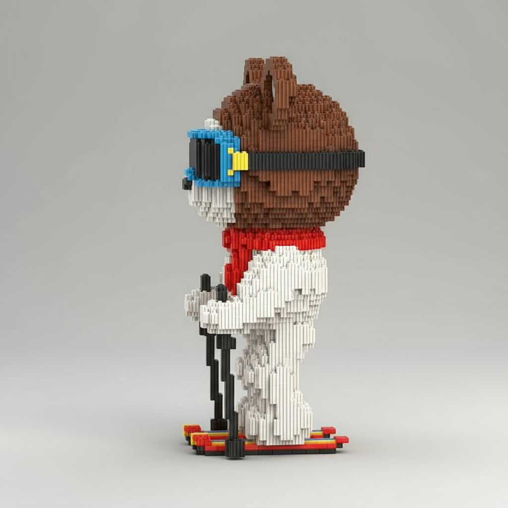 Skiing bear | Building blocks