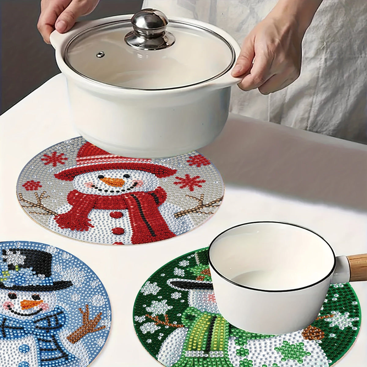 Snowman placemats | 4 pieces | Diamond painting