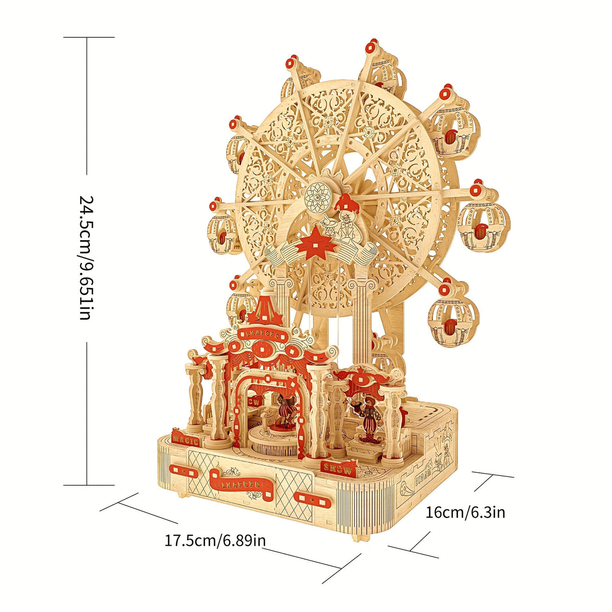 Colored Ferris Wheel | Wooden Construction Kit