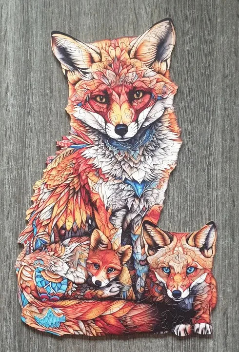 Fox with little foxes | Wooden Puzzle