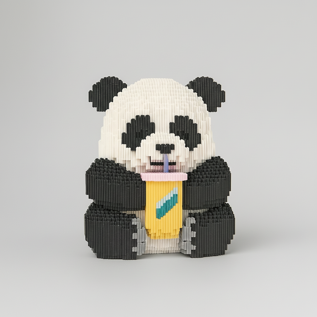 Panda with Milkshake | Building Blocks
