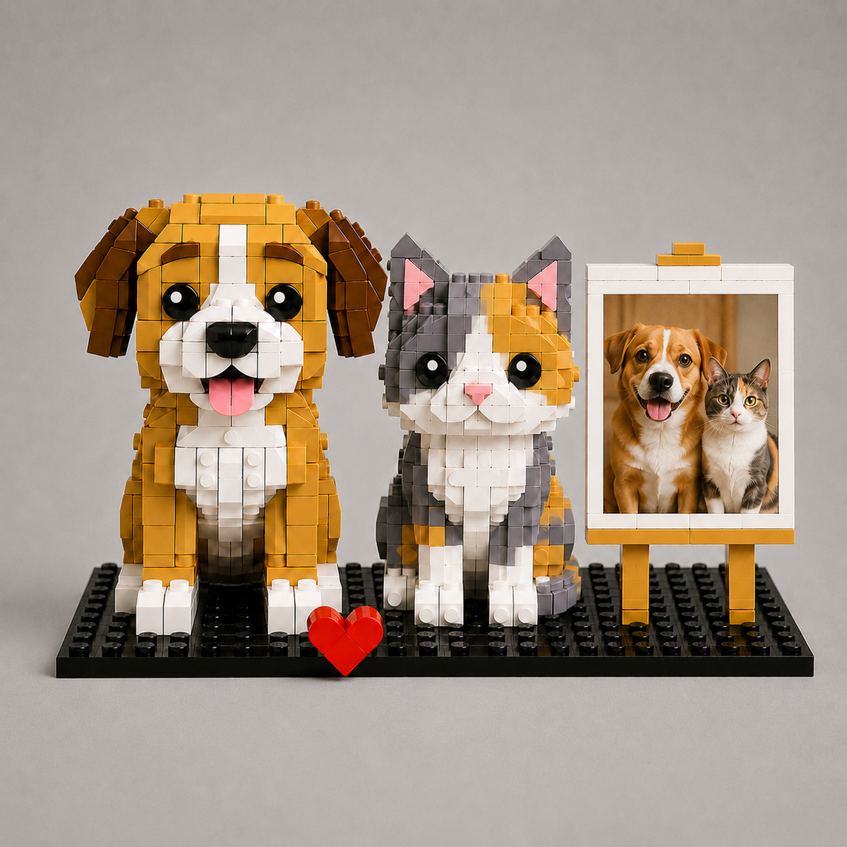 Custom photo of your pet as a building-block figure | 2 Figures | Building Blocks