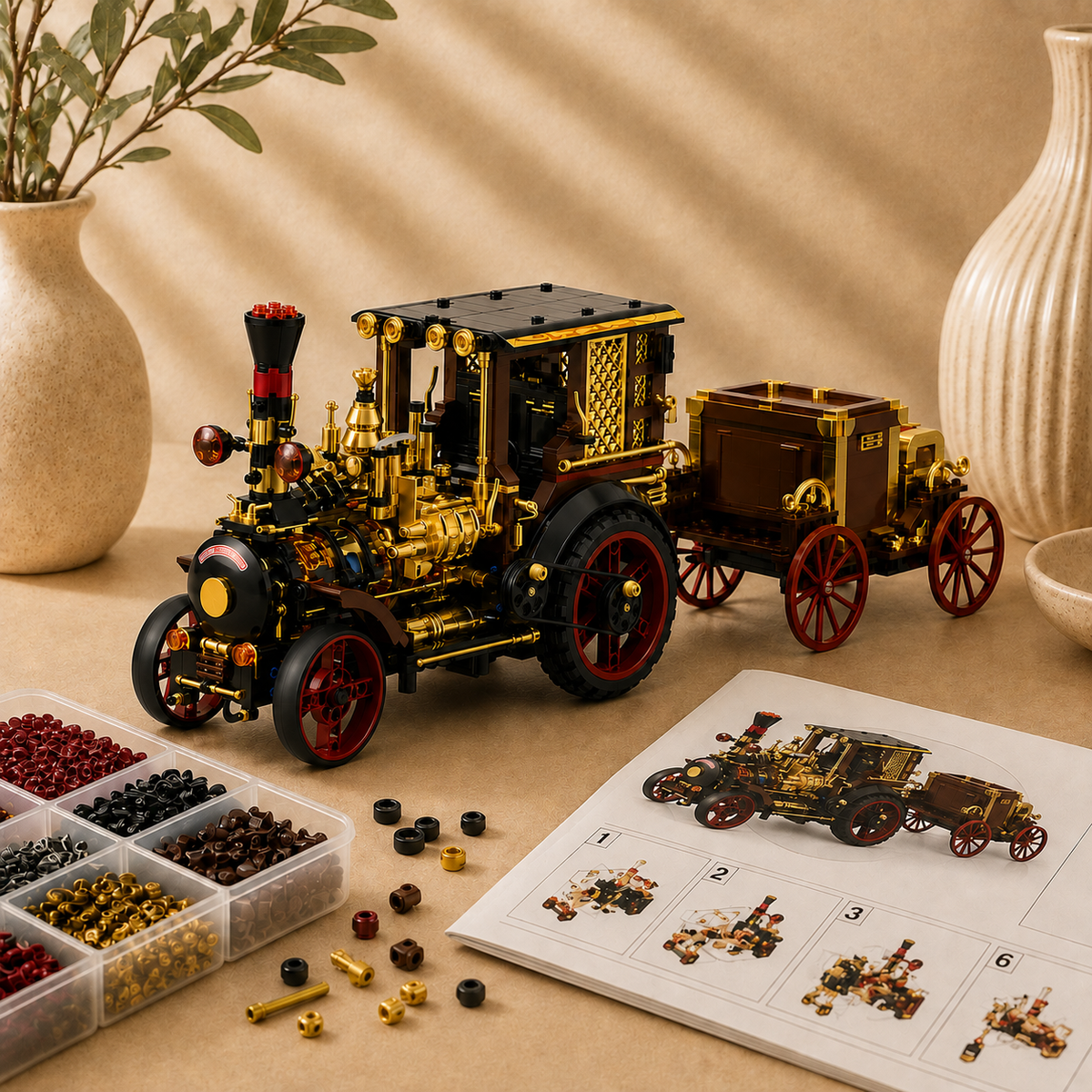 Mega Retro Steam Car | Building Blocks