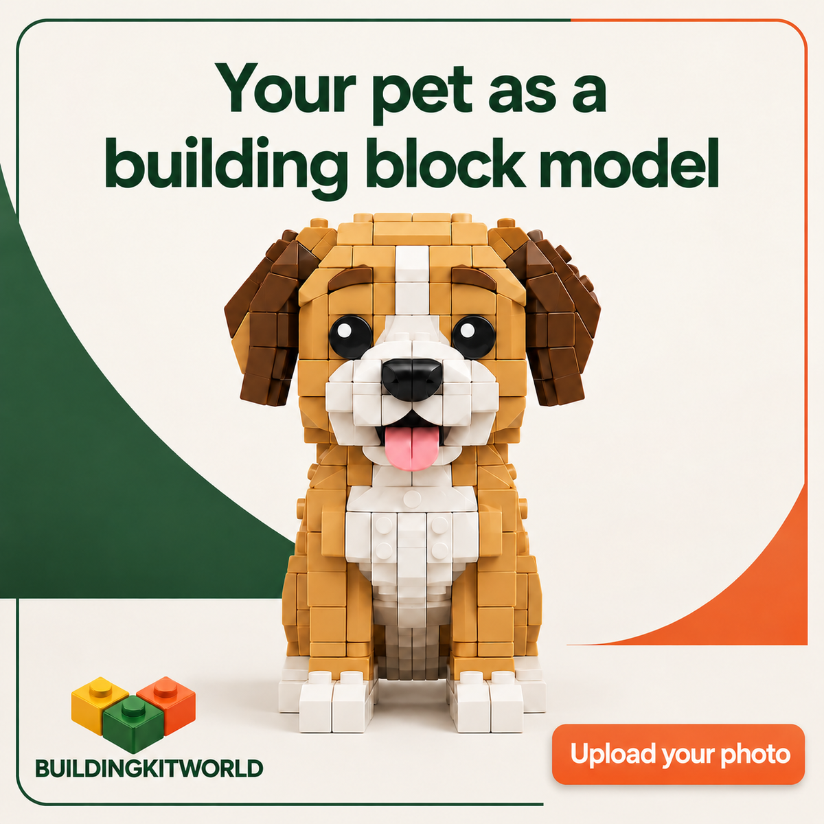 Custom photo of your pet as a building-block figure | Building Blocks