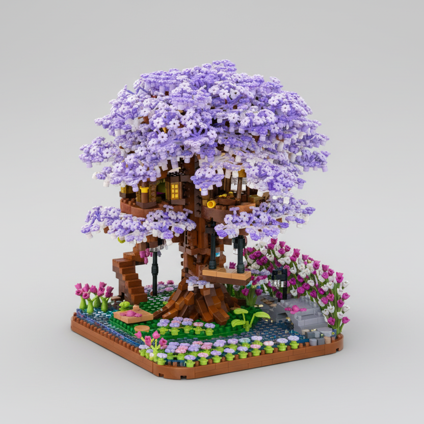 Small purple treehouse | Building blocks