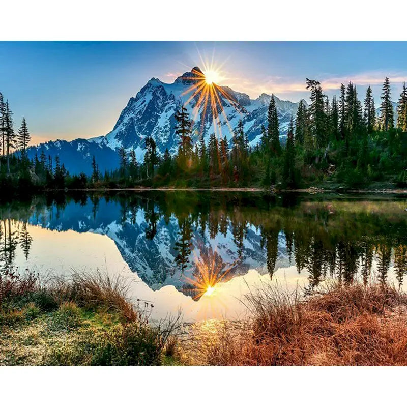 Mountain Lake in the Alps | Paint by Numbers