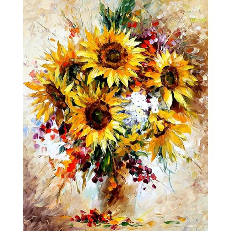 Sunflowers in a Large Pot | Paint by Numbers