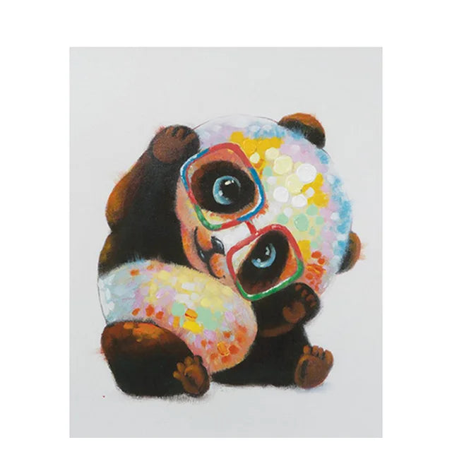 Cute Panda with Glasses | Paint by Numbers