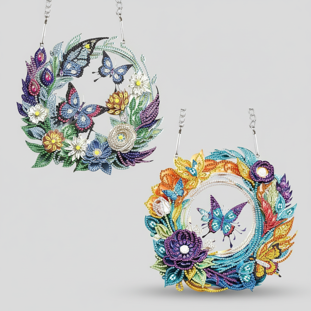 Decorative hanger | Butterflies | Diamond painting