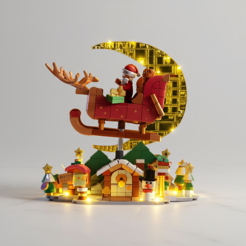 Santa Claus in Sleigh | Building Blocks