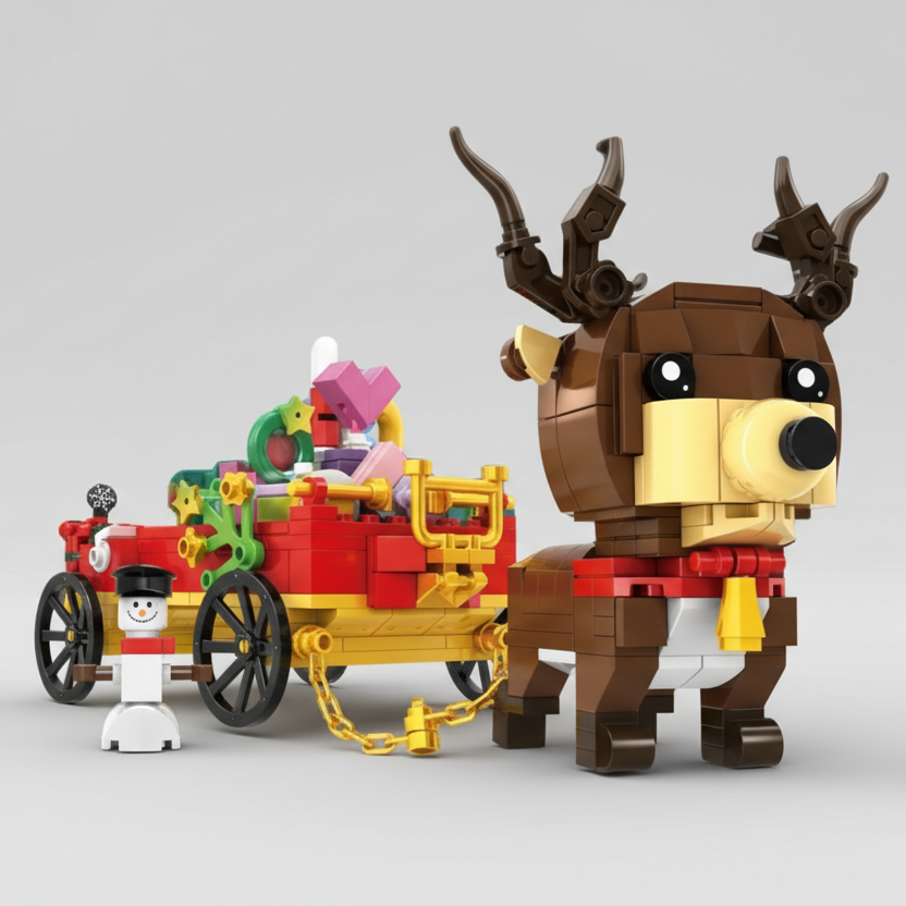 Reindeer with cart | Building Blocks