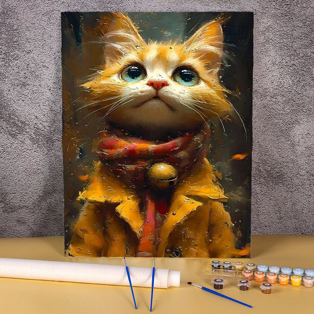 Cat with a Scarf | Paint by Numbers