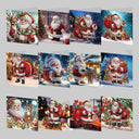 Santa Claus Christmas Cards | 12 Pieces | Diamond Painting