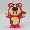 Pink bear with strawberry bag | Building bricks