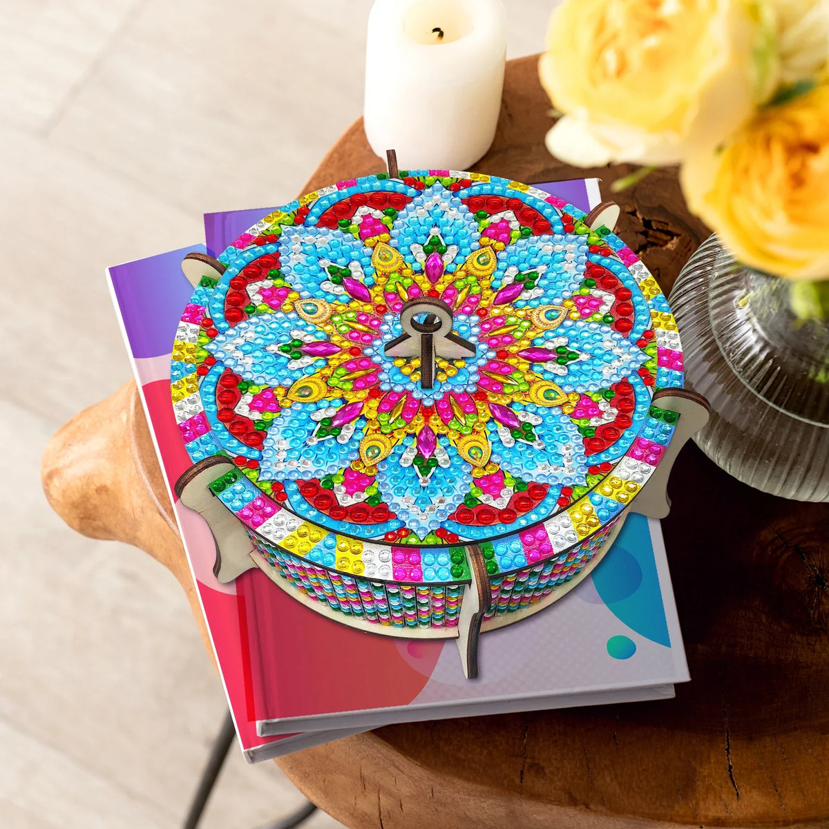 Mandala wooden box | Diamond painting