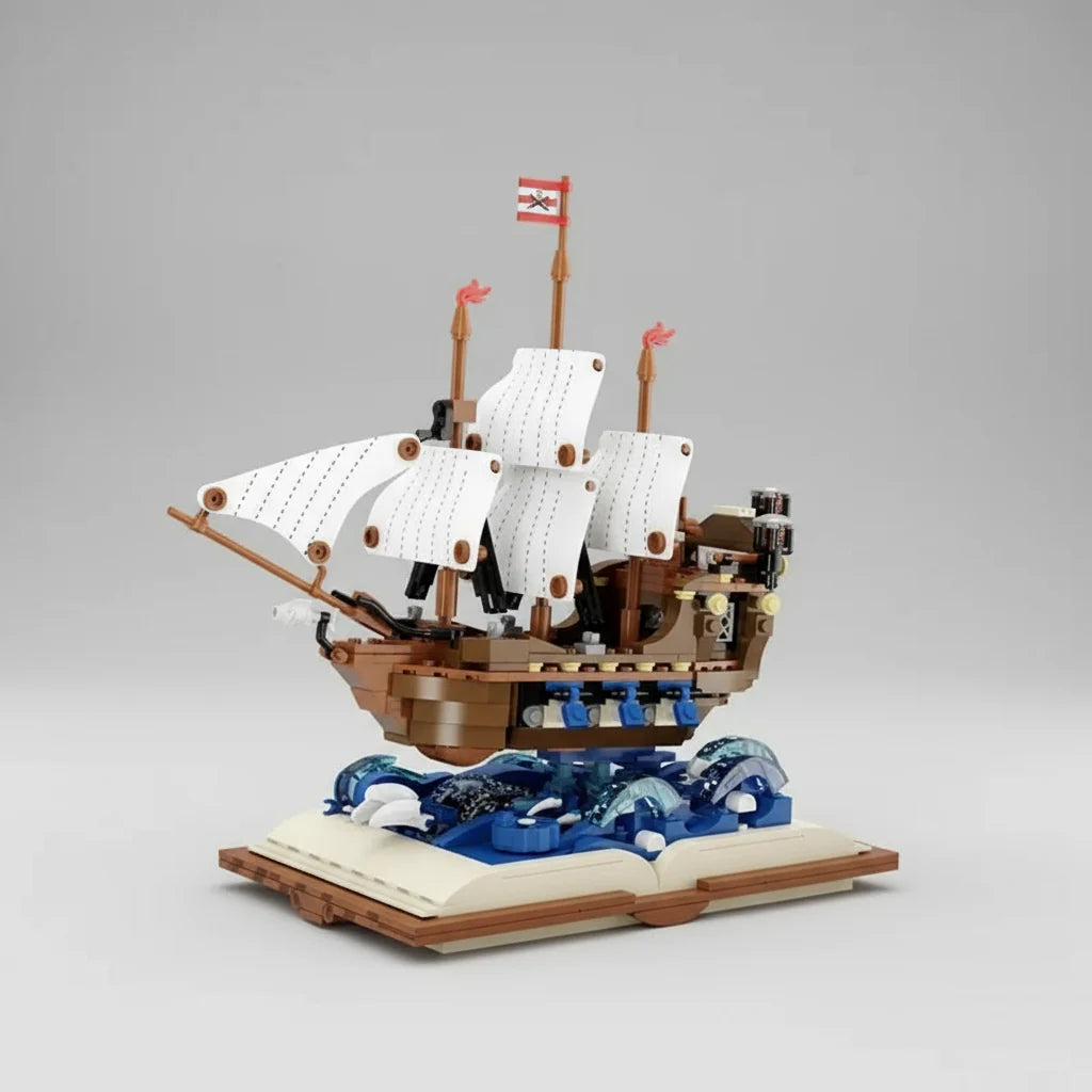 Ship on a book | Building Blocks